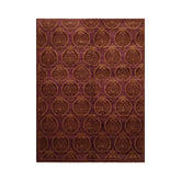 6x9 Hand Knotted Tibetan 100% Wool Michaelian & Kohlberg Transitional Oriental Area Rug Aubergine, Brown Color